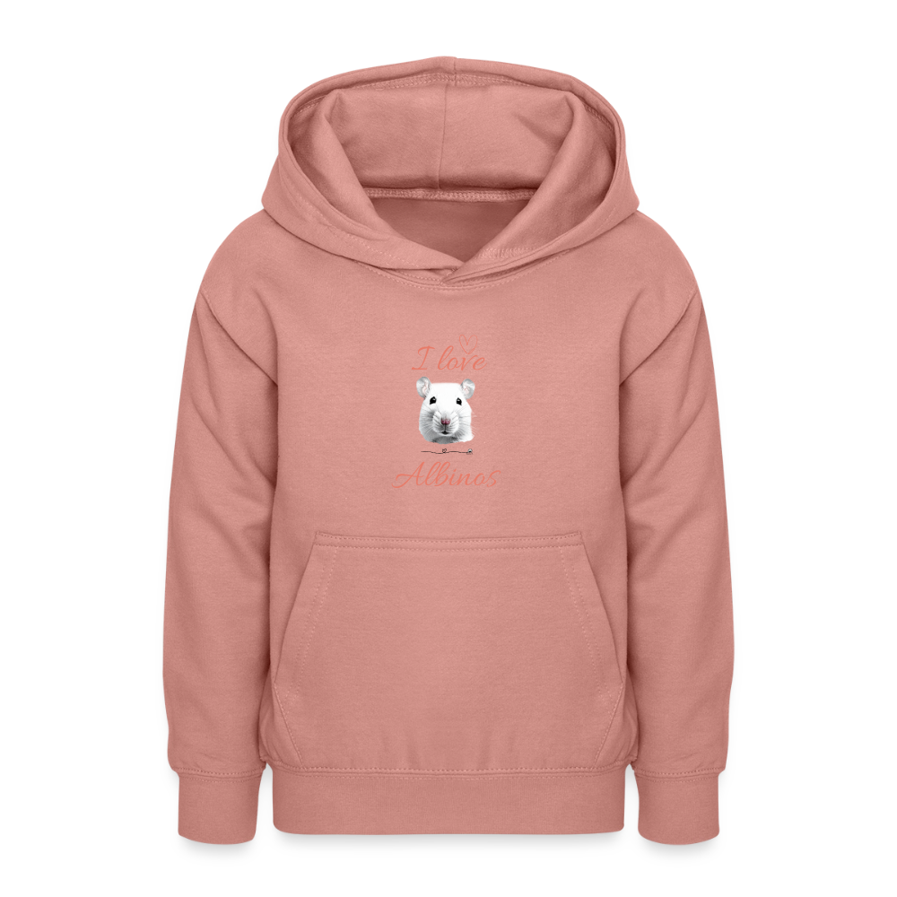 Teen Hoodie "I love Albinos" - Altrosa
