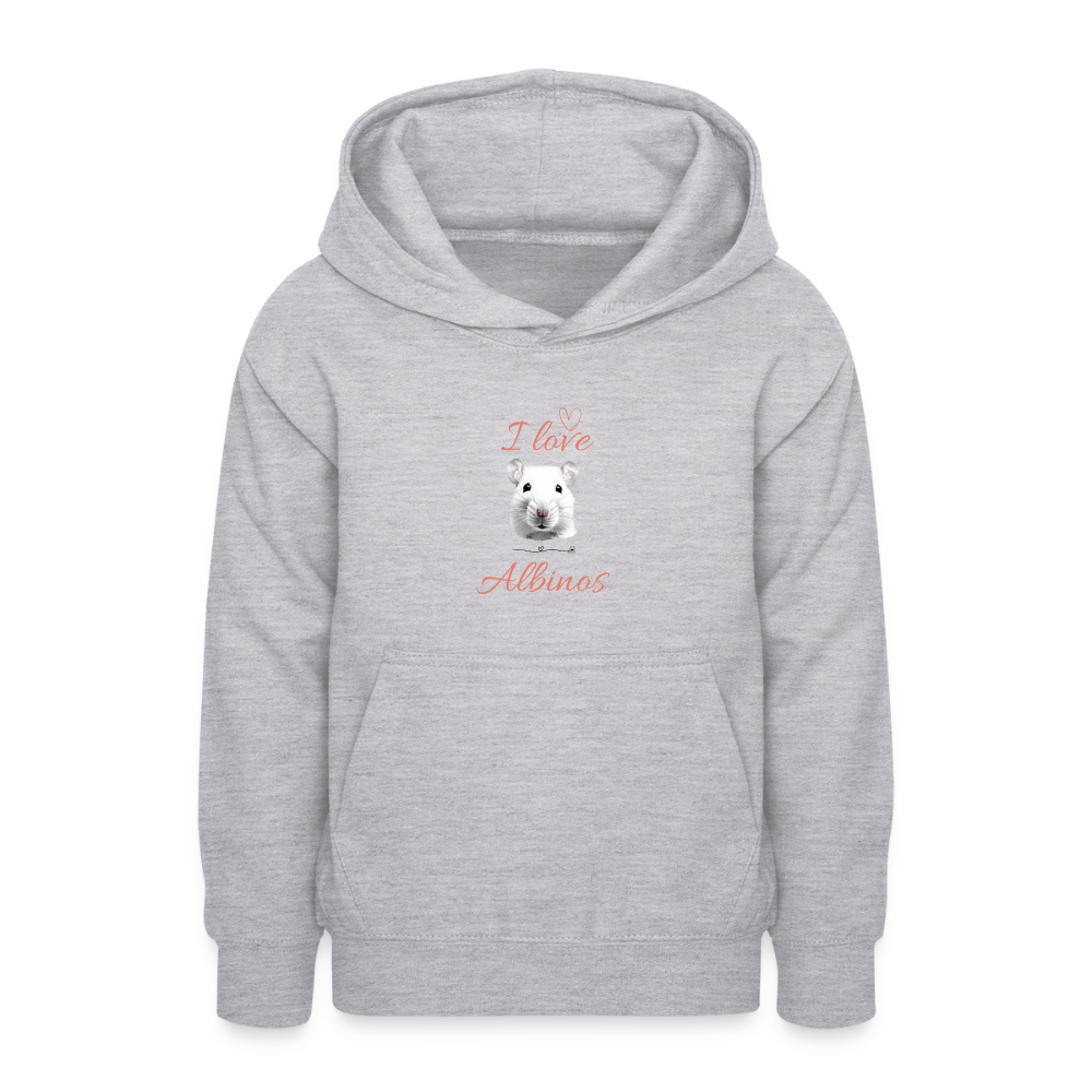 Teen Hoodie "I love Albinos" - Hellgrau meliert