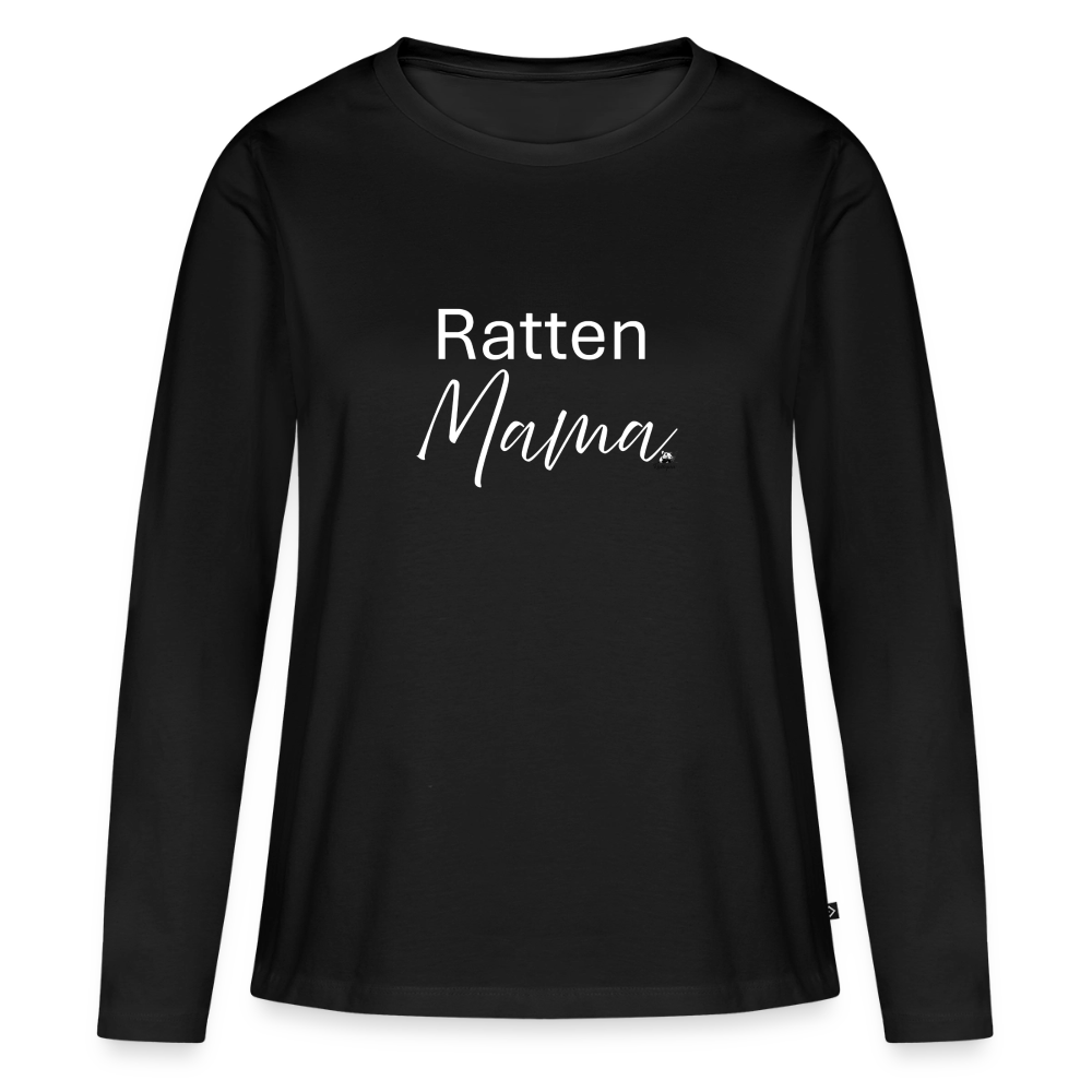 Damen Langarmshirt "Ratten-Mama" - Schwarz