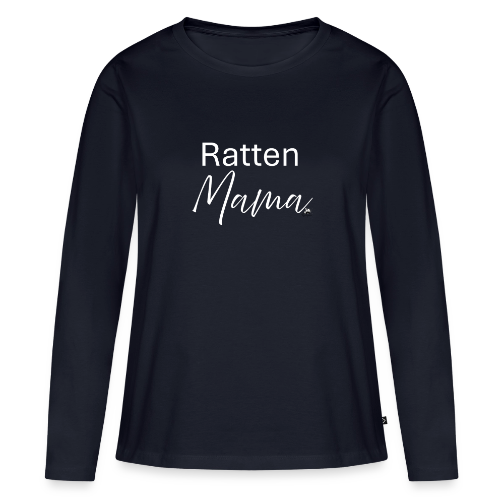 Damen Langarmshirt "Ratten-Mama" - Navy