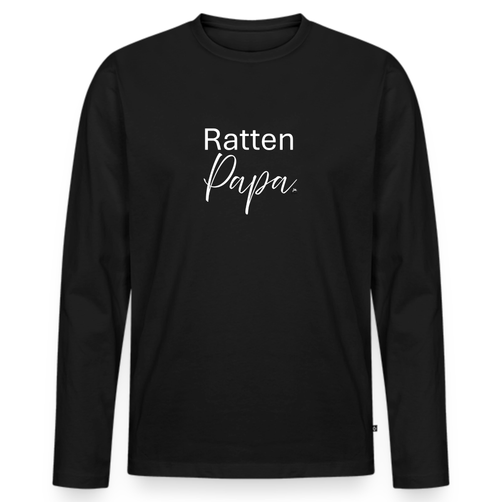 Herren Langarmshirt "Ratten-Papa" - Schwarz
