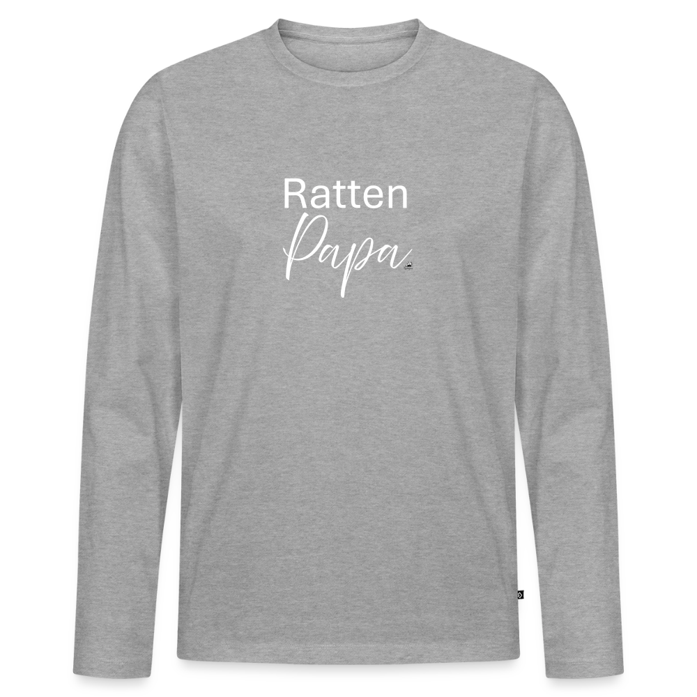 Herren Langarmshirt "Ratten-Papa" - Grau meliert