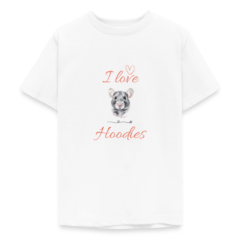 Teenager T-Shirt "I love Hoodies" - Weiß
