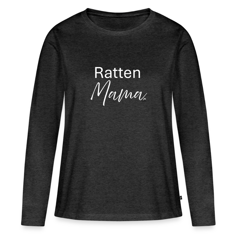 Damen Langarmshirt "Ratten-Mama" - Anthrazit meliert