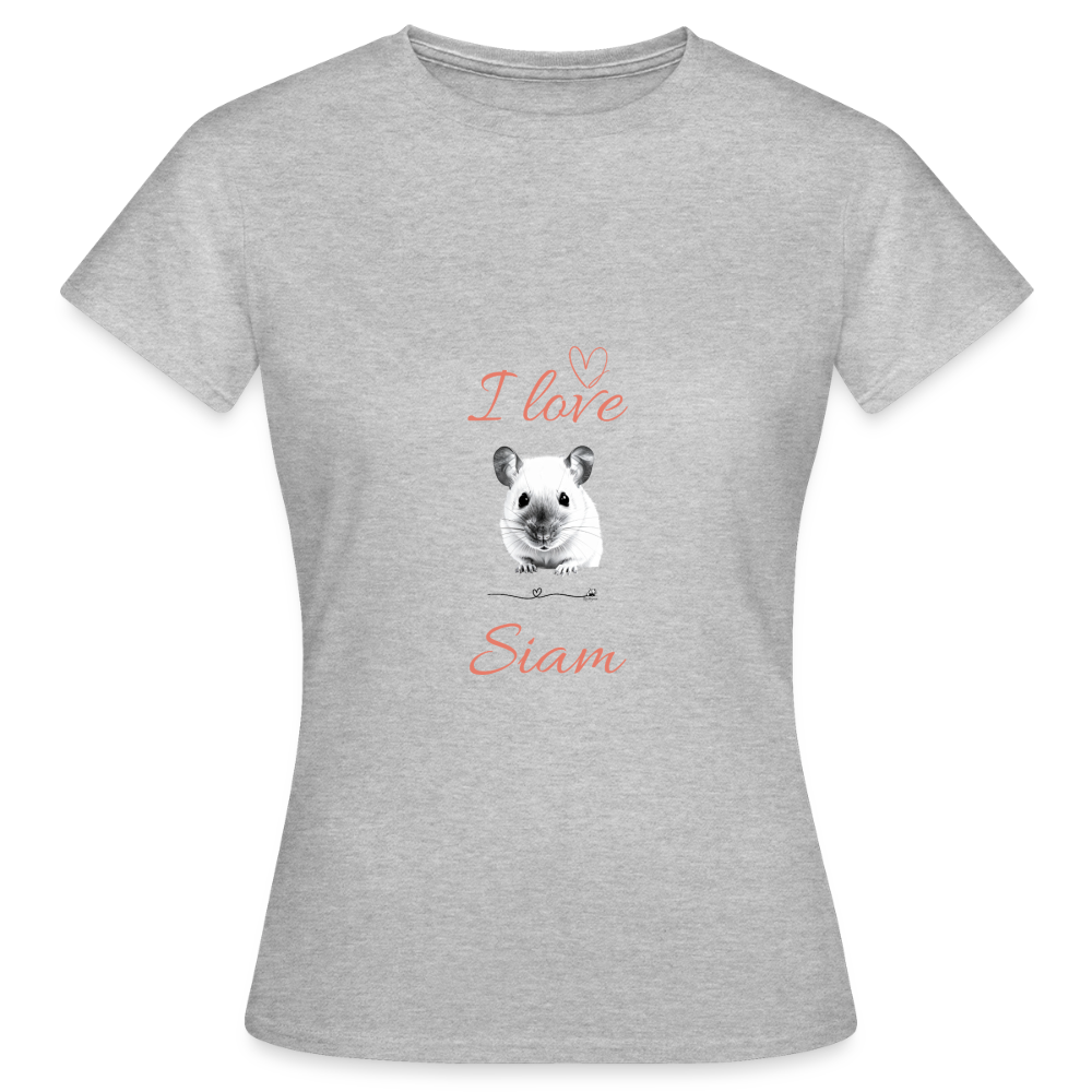 Frauen T-Shirt "I love Siam" - Grau meliert