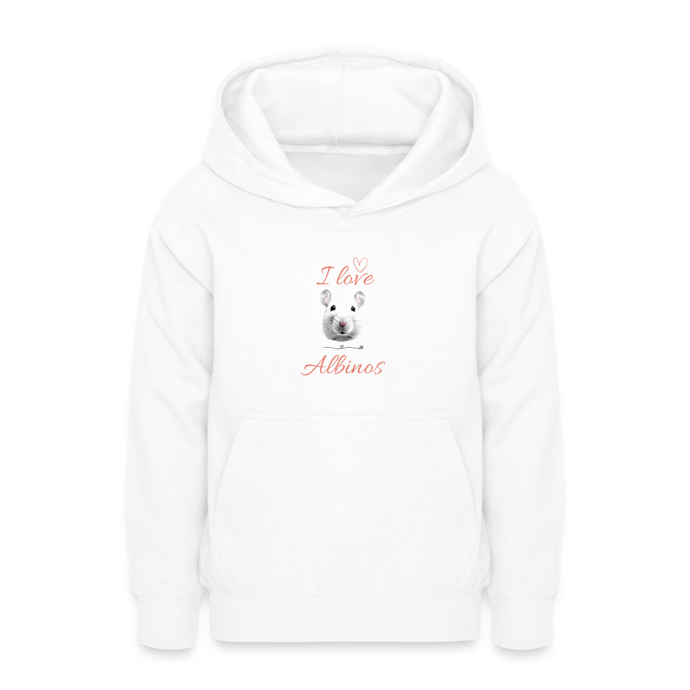 Teen Hoodie "I love Albinos" - Weiß