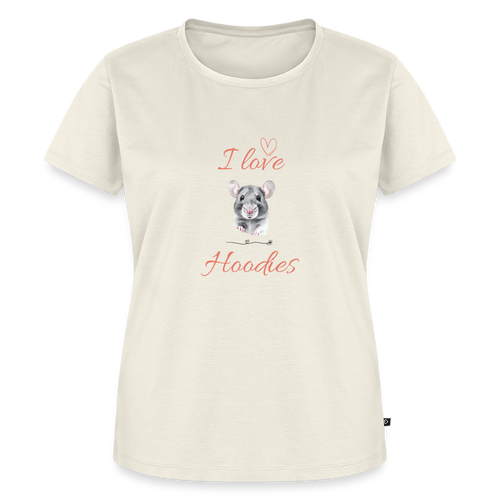 Damen T-Shirt "I love Hoodies" - Naturweiß