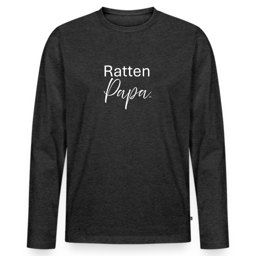 Herren Langarmshirt "Ratten-Papa" - Anthrazit meliert