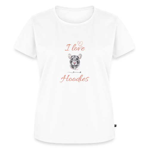 Damen T-Shirt "I love Hoodies" - Weiß