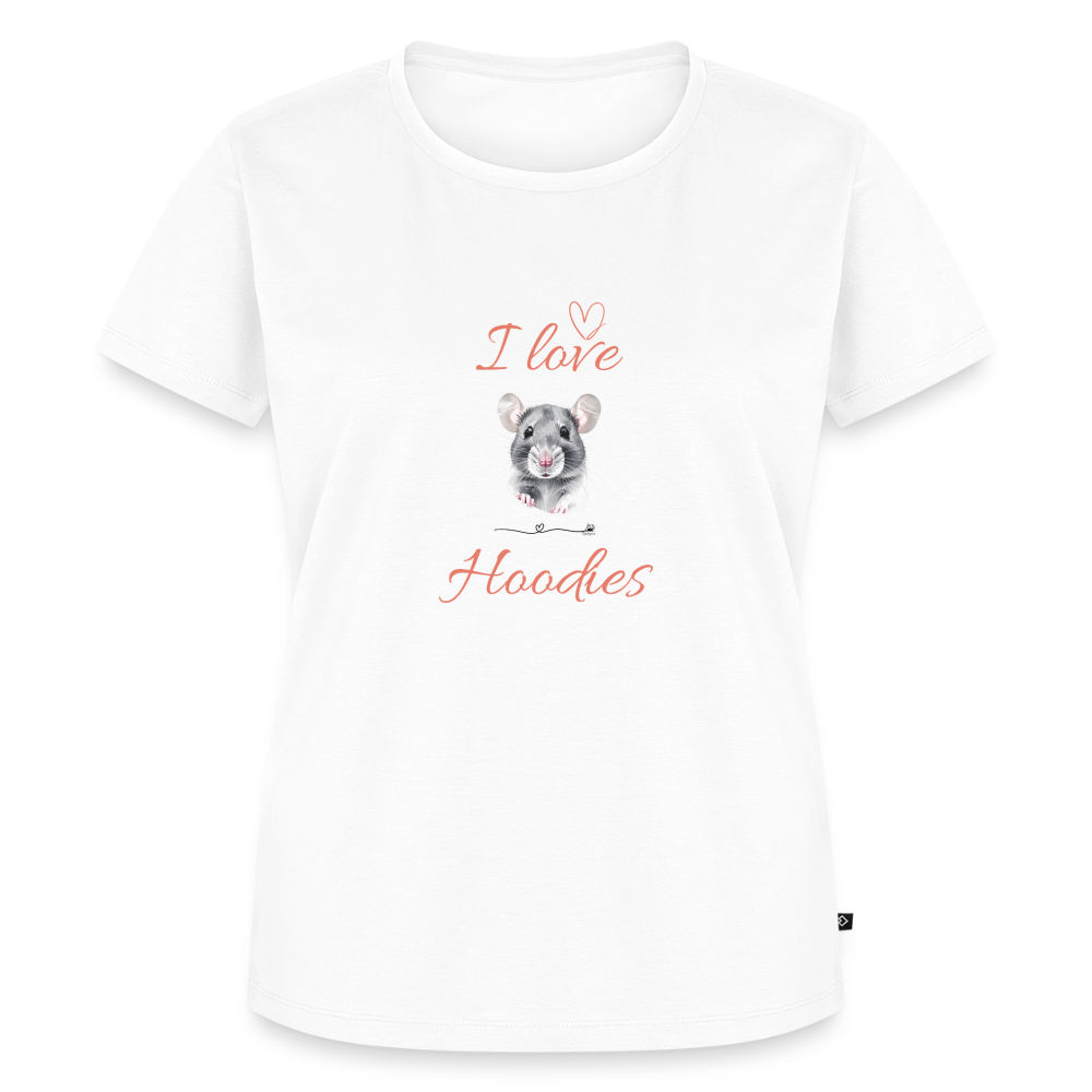 Frauen Premium T-Shirt "I love Hoodies" - Weiß