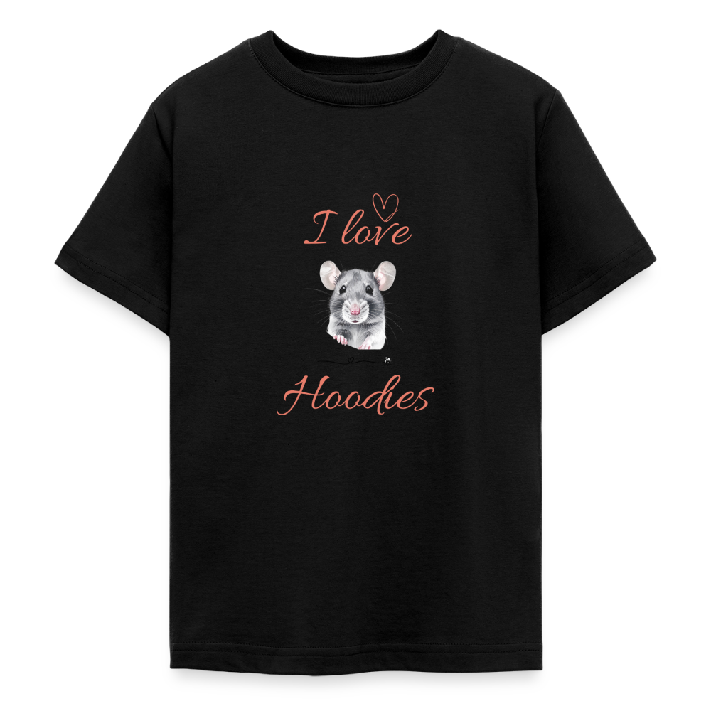 Teenager T-Shirt "I love Hoodies" - Schwarz