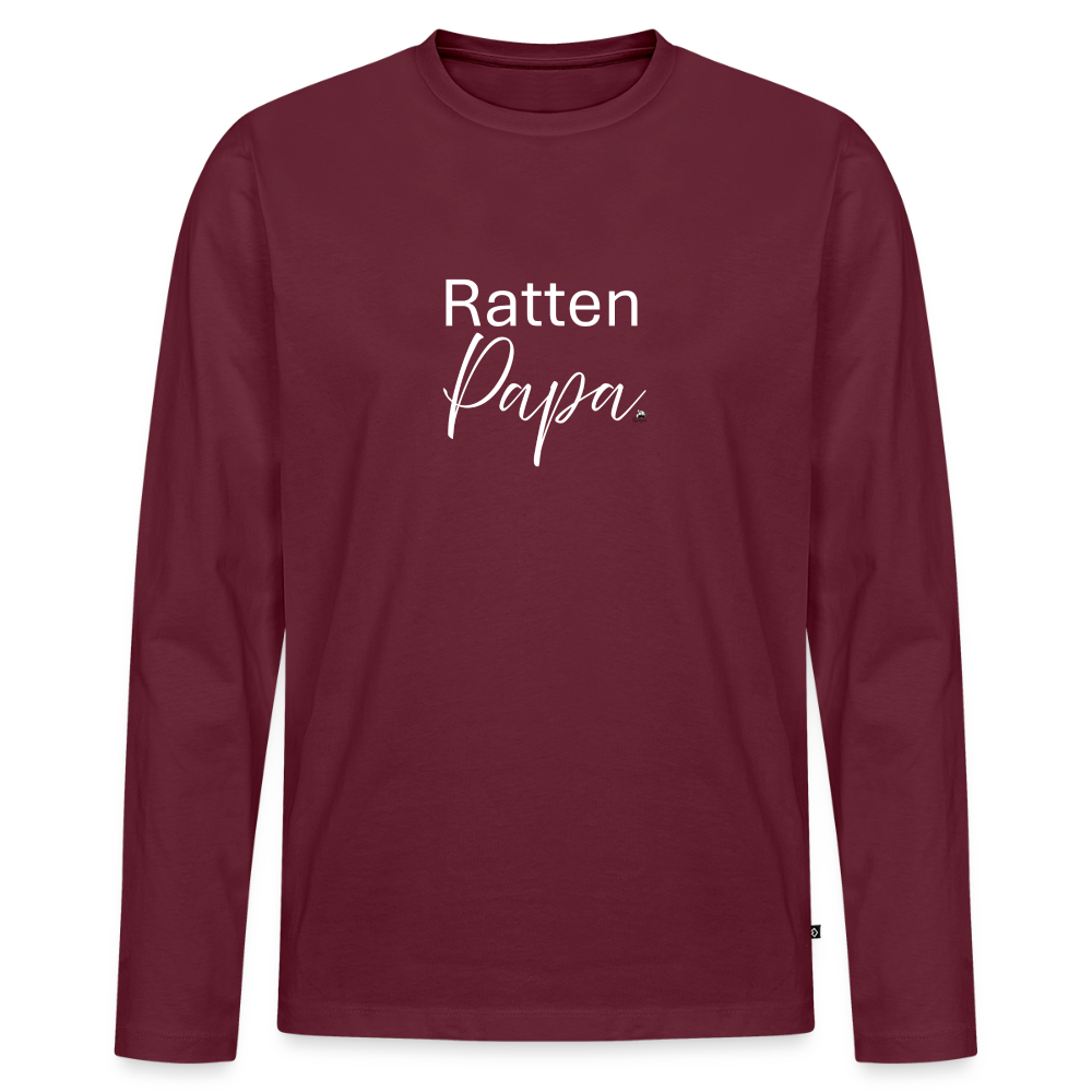 Herren Langarmshirt "Ratten-Papa" - Burgunderrot